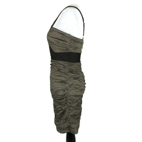 BCBGMaxAzria Women's Size 2 "Simsom" Cocktail Mini Dress Bodycon Tafetta Mocha - Picture 6 of 10